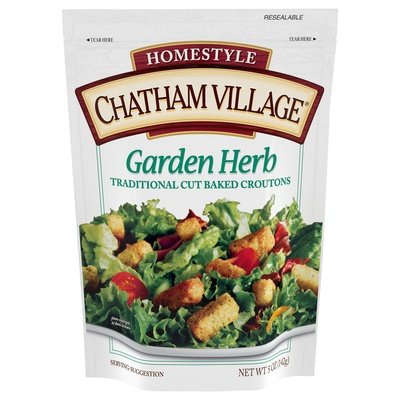 Chatham Village Croutons Baked Garden Herb Traditional Cut 12/5 OZ [UNFI #0258244] [ebt]
