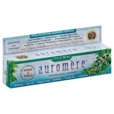 Auromere Toothpaste Ayurvedic Herbal Fresh Mint 1/4.16 OZ [UNFI #1105162] T