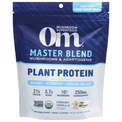 Om Plant Protein Master Blend Creamy Vanilla Powder 1/18.27 OZ [UNFI #2825230] T