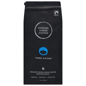 Kicking Horse Coffee Organic Whole Bean Medium Roast Three Sisters 6/10 OZ [UNFI #1263177] [ebt]