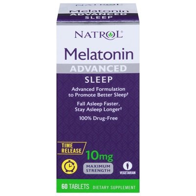 Natrol Melatonin Sleep Advanced Maximum Strength 10 Mg Tablets 60 Tab [UNFI #0611293] T