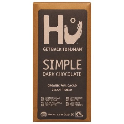 Hu Dark Chocolate Organic Simple 70% Cacao 12/2.1 OZ [UNFI #2738912] [ebt] T