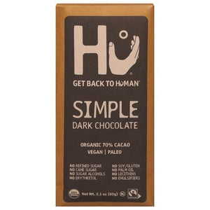 Hu Dark Chocolate Organic Simple 70% Cacao 12/2.1 OZ [UNFI #2738912] [ebt] T
