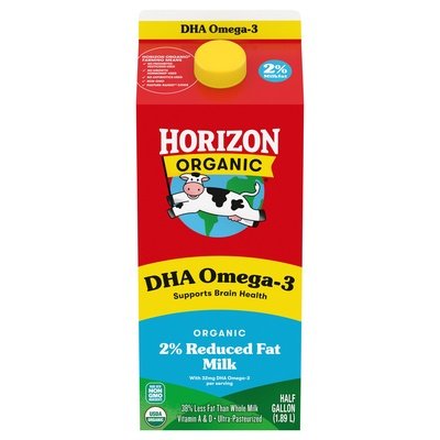 Horizon Milk Dha Omega-3 Organic 2% Reduced Fat 6/64 OZ [UNFI #0119123] [ebt] T