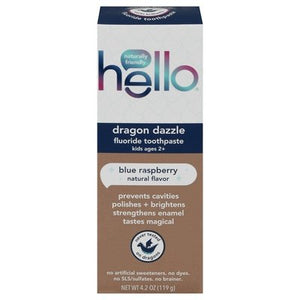 Hello Products Toothpaste Fluoride Dragon Dazzle Blue Raspberry 4.2 OZ [UNFI #3037629] T