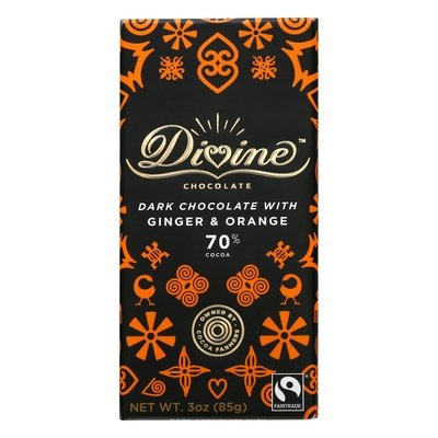 Divine Chocolate Dark Chocolate With Ginger & Orange 12/3 OZ [UNFI #2398675] [ebt] T