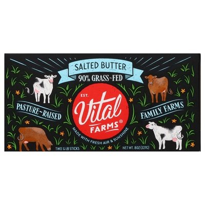 Vital Farms Grass-Fed Salted Butter 12/8 OZ [UNFI #2136430] [ebt]