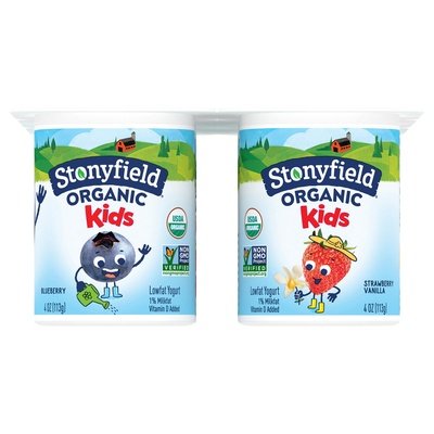 Stonyfield Organic Yogurt Lowfat Strawberry Vanilla Blueberry 4/6/4 OZ [UNFI #898759] [ebt]