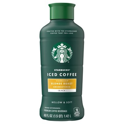 Starbucks Coffee Iced Coffee Blonde Roast Unsweetened Black 8/48 OZ [UNFI #2287183] [ebt] T