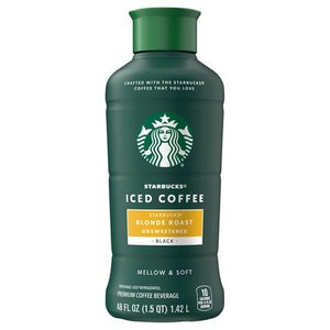 Starbucks Coffee Iced Coffee Blonde Roast Unsweetened Black 8/48 OZ [UNFI #2287183] [ebt] T