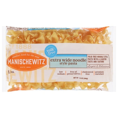 Manischewitz Pasta Extra Wide Noodle Style 12/12 oz [UNFI #0124701 ] [ebt]