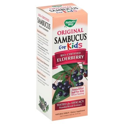 Natures Way Sambucus For Kids Original Bio-Certified Elderberry Natural Syrup 8 OZ [UNFI #0138495] T