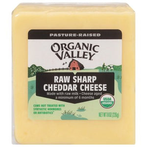 Organic Valley Cheese Sharp Cheddar Raw 12/8 OZ [UNFI #0198408] [ebt]