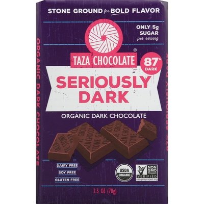 Taza Chocolate Dark Chocolate Organic Seriously Dark 10/2.5 OZ [UNFI #2214674] [ebt] T