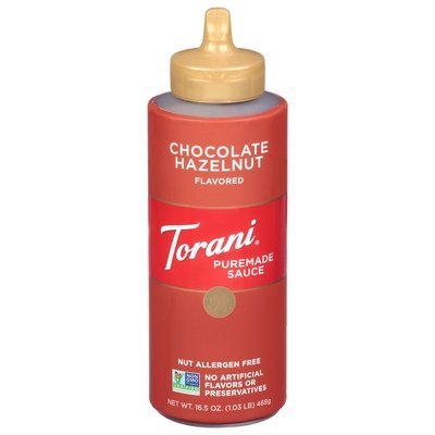 Torani Puremade Sauce Chocolate Hazelnut Flavored 4/16.5 OZ [UNFI #2723831] [ebt] T