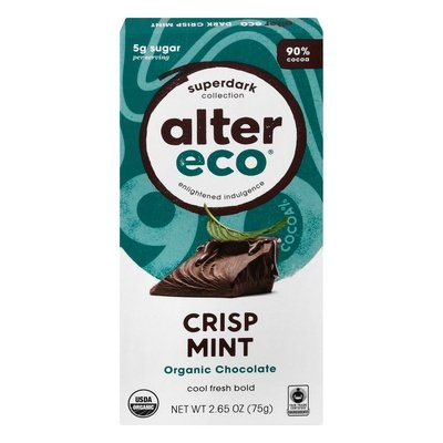 Alter Eco Chocolate Organic Crisp Mint 90% Cocoa 12/2.65 OZ [UNFI #2395796] [ebt] T