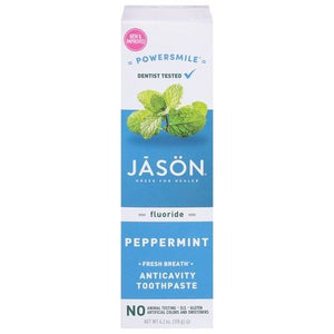 Jason Natural Products Toothpaste Anticavity Peppermint Fluoride 1/4.2 OZ [UNFI #2980233] T