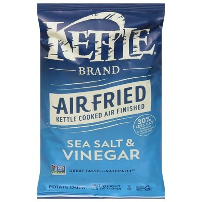Kettle Brand Potato Chips Sea Salt & Vinegar Air Fried 12/6.5 OZ [UNFI #2918365] [ebt]