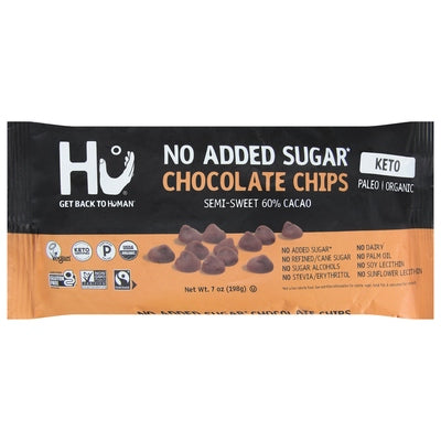 Hu Chocolate Chips No Added Sugar Organic 60% Cacao Semi-Sweet 6/7 OZ [UNFI #3030764] [ebt]