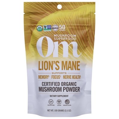 Om Mushroom Powder Organic Lions Mane 1/3.5 OZ [UNFI #2390698] T