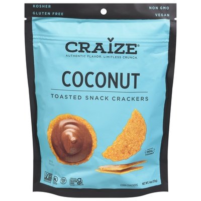 Craize Corn Crackers Coconut Toasted Snack 6/4 OZ [UNFI #2485340] [ebt]