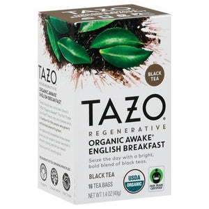 Tazo Black Tea Organic Awake English Breakfast Bags 6/16 BAG [UNFI #2864775] [ebt]