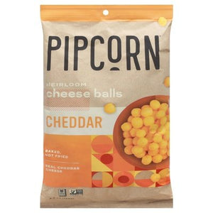 Pipcorn Cheese Balls Cheddar Heirloom 12/4.5 OZ [UNFI #2465656] [ebt]