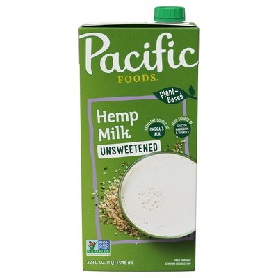 Pacific Foods Hemp Milk Unsweetened Plant-Based 12/32 OZ [UNFI #421727] [ebt]