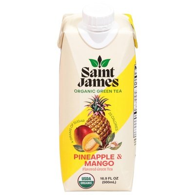 Saint James Green Tea Organic Pineapple & Mango 12/16.9 Z [UNFI #2995124] [ebt]