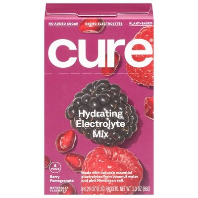 Cure Hydration Hydrating Electrolyte Mix Berry Pomegranate 8 Pack 12/8 CT [UNFI #2913531] [ebt]