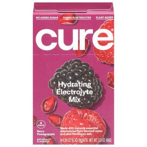 Cure Hydration Hydrating Electrolyte Mix Berry Pomegranate 8 Pack 12/8 CT [UNFI #2913531] [ebt]