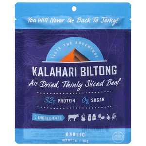Kalahari Biltong Beef Garlic Thinly Sliced Air Dried 8/2 OZ [UNFI #2258614] [ebt]