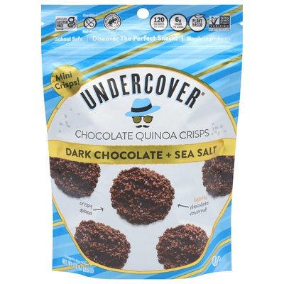 Undercover Chocolate Chocolate Quinoa Crisps Dark Chocolate + Sea Salt Mini 12/3 OZ [UNFI #3018652] [ebt] T