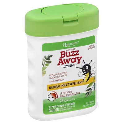 Quantum Health Insect Repellent Natural Deet Free Towelettes 25 Ct [UNFI #0398933] T
