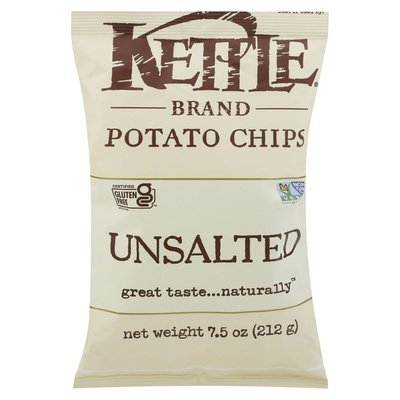 Kettle Brand Potato Chips Unsalted 12/7.5 OZ [UNFI #2897437] [ebt]