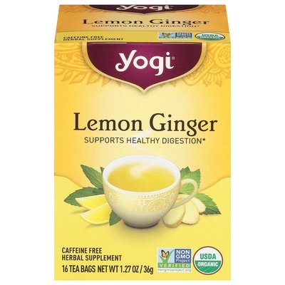 Yogi Herbal Supplement Lemon Ginger Caffeine Free Tea Bags 6/16 BAG [UNFI #355156] [ebt]