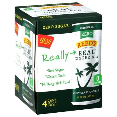 Reeds Ginger Ale Zero Sugar Real Original 6/4/12 OZ [UNFI #2564656] [ebt] T