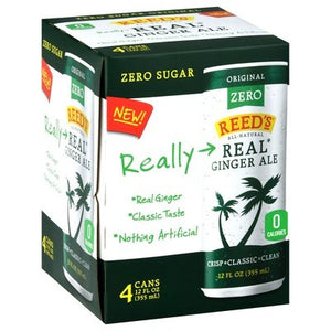 Reeds Ginger Ale Zero Sugar Real Original 6/4/12 OZ [UNFI #2564656] [ebt] T