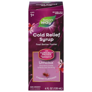 Natures Way Cold Relief Syrup Non-Drowsy Cherry Flavored 4 OZ [UNFI #0330415] T