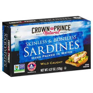 Crown Prince Sardines Wild Caught Skinless & Boneless 12/4.37OZ [UNFI #1153972] [ebt]
