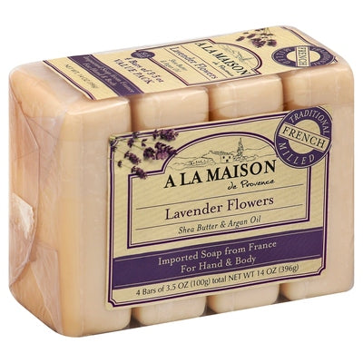 A La Maison Soap Lavender Flowers for Hand & Body Value Pack 1/4/3.5 Z [UNFI #1015718] T