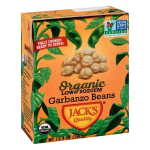 Jacks Quality Garbanzo Beans Organic Low Sodium 8/13.4 OZ [UNFI #1993294] [ebt]