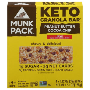 Munk Pack Granola Bar Keto Peanut Butter Cocoa Chip 6/4/1.12 Z [UNFI #2832319] [ebt]