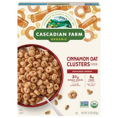 Cascadian Farm Cereal Organic Cinnamon Oat Clusters 10/15 OZ [UNFI #3022811] [ebt]