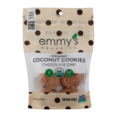 Emmys Organics Coconut Cookies Organic Chocolate Chip 8/6 OZ [UNFI #1976794] [ebt]