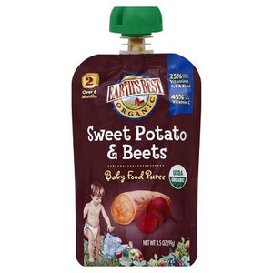 Earths Best Baby Food Puree Sweet Potato & Beets 2 (Over 6 Months) 12/3.5 OZ [UNFI #1196831] [ebt]