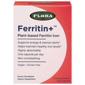 Flora Ferritin+ Vegan Capsules 30 CT [UNFI #2700078] T