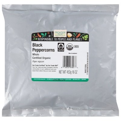 Frontier Nat Prod Co-Op Black Peppercorns Whole 1 Lb [UNFI #0173054] [ebt]