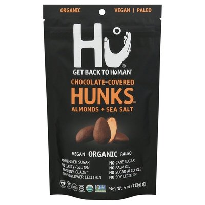 Hu Hunks Chocolate-Covered Organic Almonds + Sea Salt 6/4 OZ [UNFI #2540383] [ebt] T