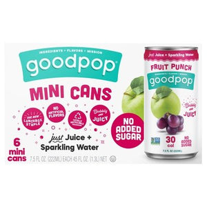 Goodpop Juice + Sparkling Water Fruit Punch Mini 4/6/7.5 OZ [UNFI #2984060] [ebt] T
